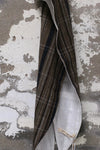 AVIVA JIFEI XUE 25 Spring and Summer Narrow Scarf AJX-SS25-NS-ECGNGS-NTGZ Mud Grid/Natural Gradient Stripes